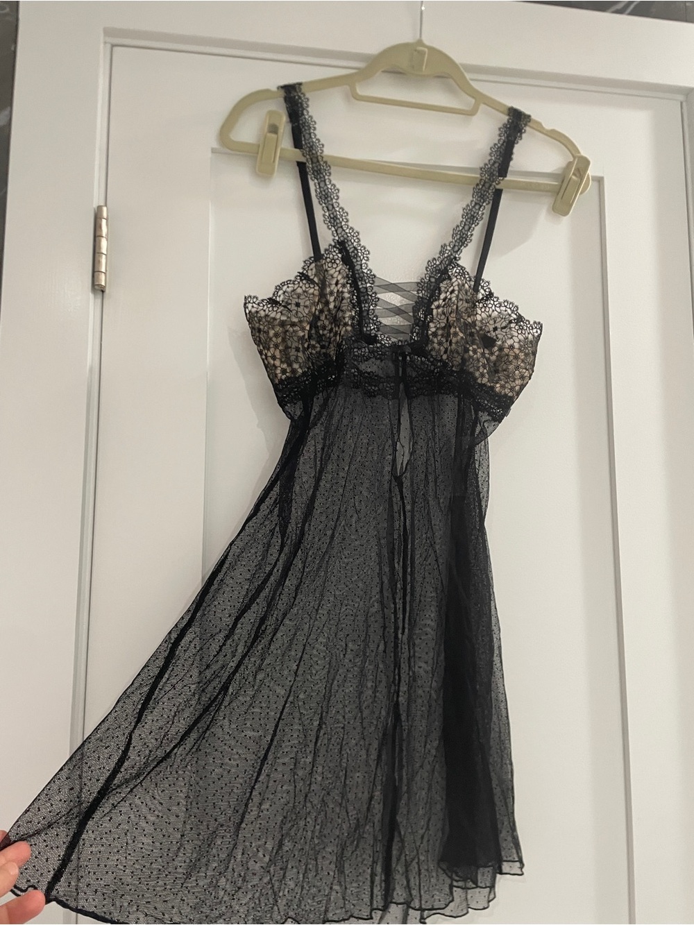 La Perla Sheer Black Lace Chemise Nightgown - Women's Intimates